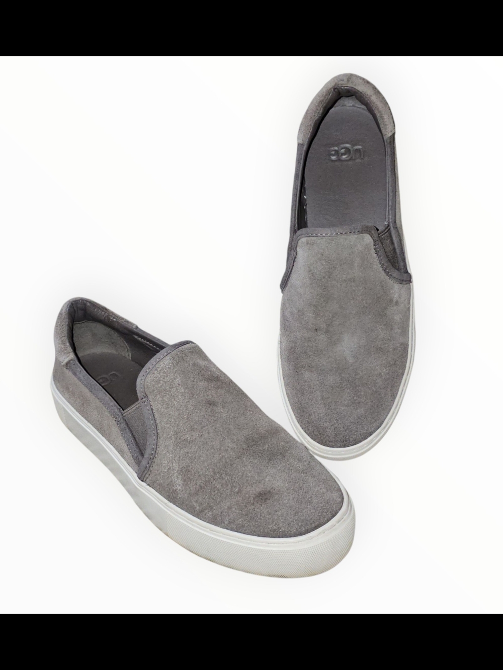 UGG Women's Grey Suede Slip-On Loafers